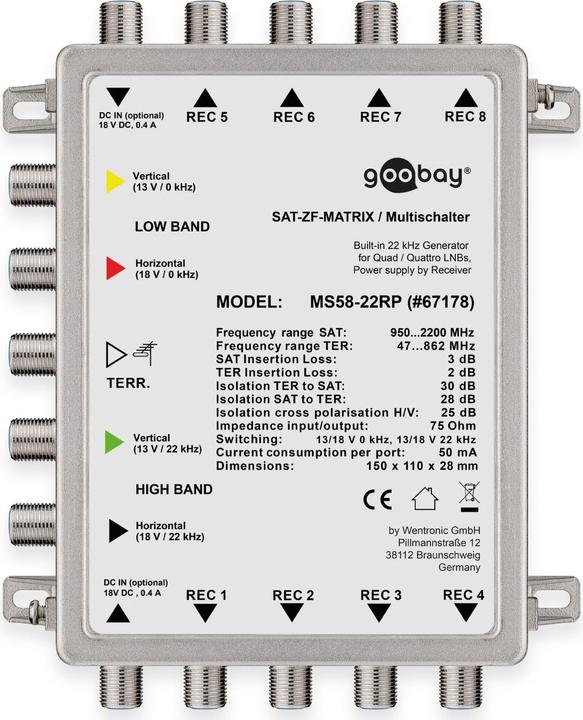 Immagine prodotto Goobay MS58-22RP (Multiinterruttori)