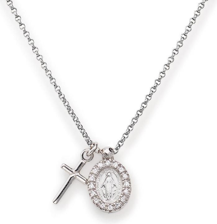 Amen Pray & Love Cross & Miracolosa Halskette (925er Silber, 44 cm)