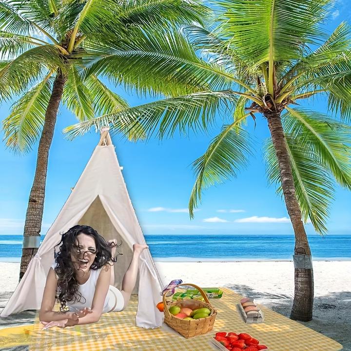 Immagine prodotto PhoneLook Grosse tragbare Picknickdecke für Strand/Camping (200 x 200 cm) faltbar mit Aufbewahrungstasche