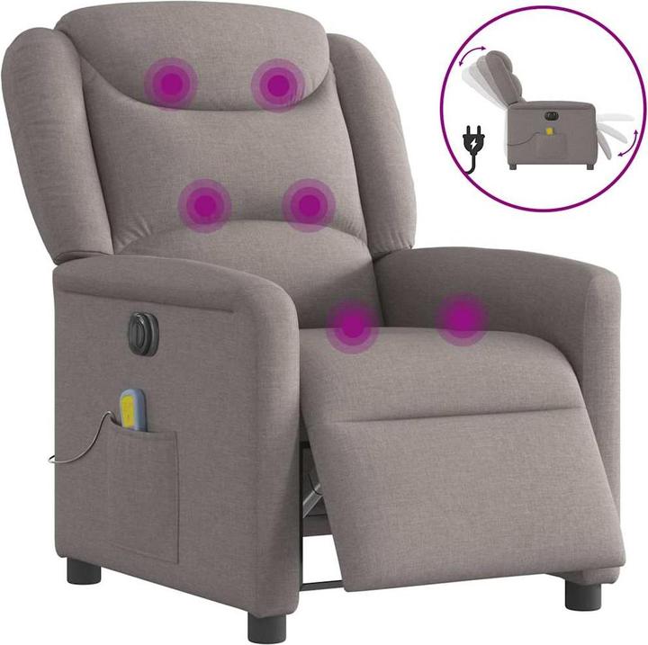 Produktbild VidaXL Massagesessel Elektrisch Taupe Stoff