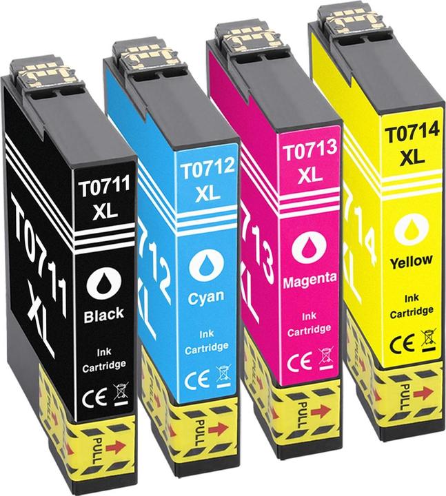 Produktbild Plutoos Epson T0711 T0712 T0713 T0714 Patrone XXL kompatibel, 4er Farbset