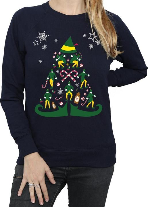 Actual product image Elf Womens/Ladies Christmas Tree Sweatshirt (XL)