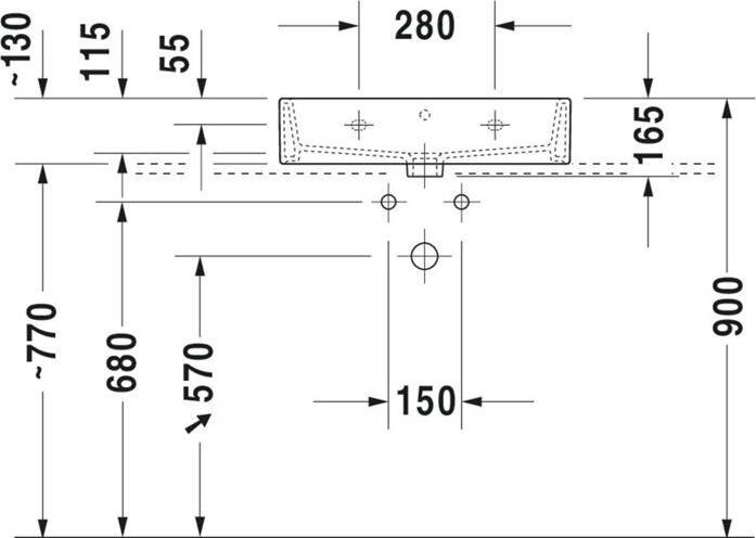 Produktbild Duravit Waschtisch Vero Air 60 x 47 cm weiss 2350600000 (470 mm, 600 mm)