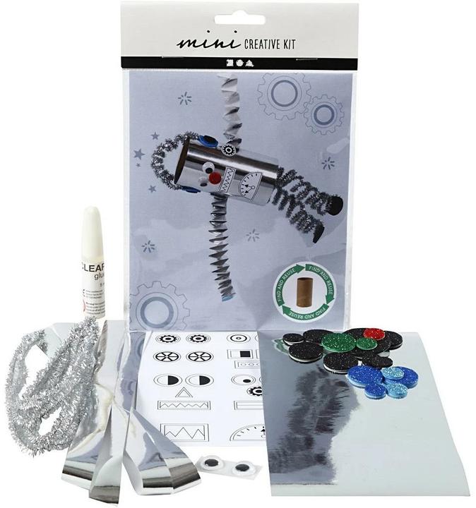 Produktbild Creativ Company Bastelset Mini WC-Papier-Rollen-Roboter 7-teilig, Silber