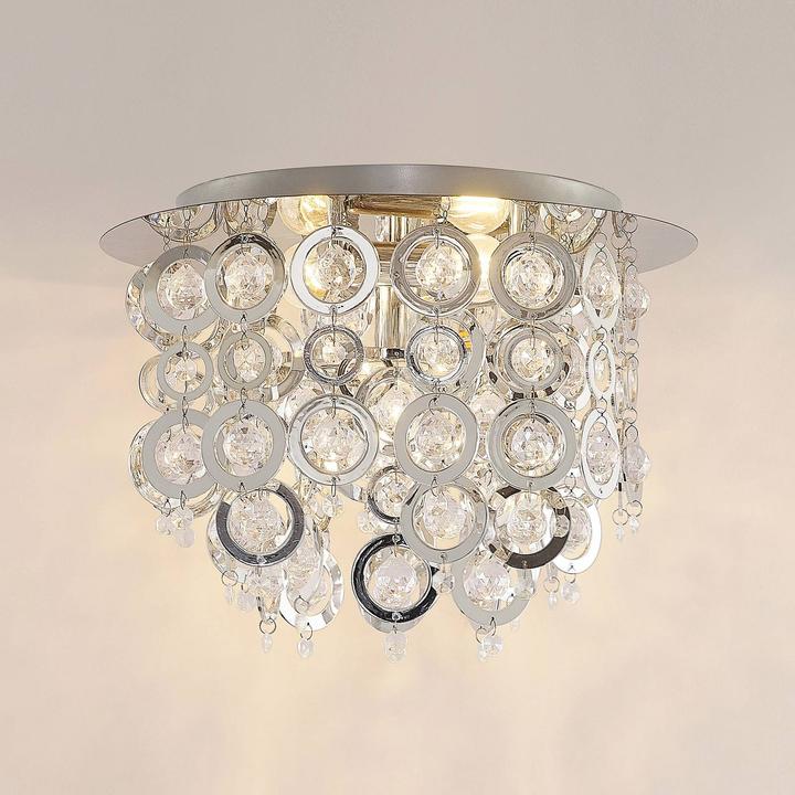 Produktbild Lindby Kisana Deckenleuchte, chrom, Ø 40 cm (40 cm)