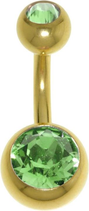 Immagine prodotto Bijouteria Piercing ventre (Rivestimento in PVD (colore oro), Acciaio chirurgico 316L, Cristallo premium)