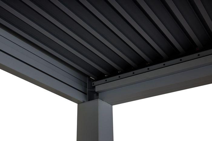 Produktbild Mendler Pergola HWC-L46, 11cm-Aluminium-Gestell, Regenrinne sturmfest, 3x3m, anthrazit (300 cm, 300 cm)