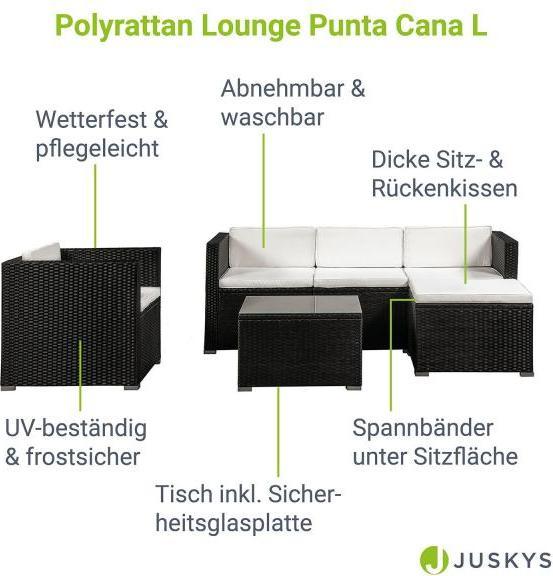 Produktbild Juskys Polyrattan Lounge Sitzgarnitur Punta Cana L