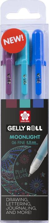Immagine prodotto Sakura Penna roller in gel Gelly Roll Moonlight 06 "Galaxy (Blu oltremare, Verde acqua, Borgogna, 3 x)