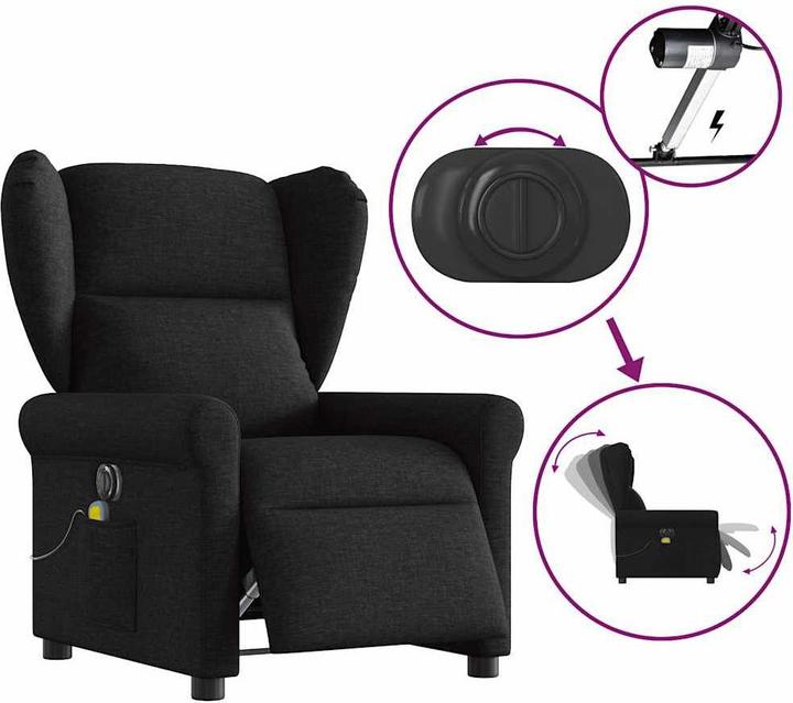 Actual product image VidaXL Massage chair electric black fabric