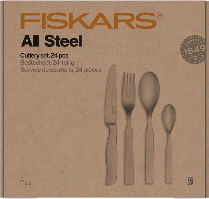 Immagine prodotto Fiskars FS. BESTECKSET 24 pz. TUTTO IN ACCIAIO (24 Pezzo/i, Set di posate)