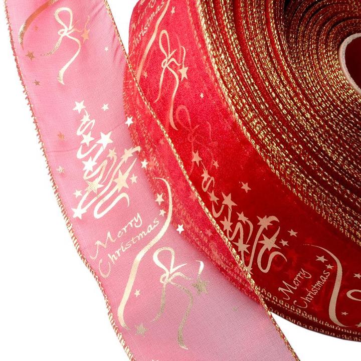 Image du produit JTI Ruban rouge avec motifs de Noël
