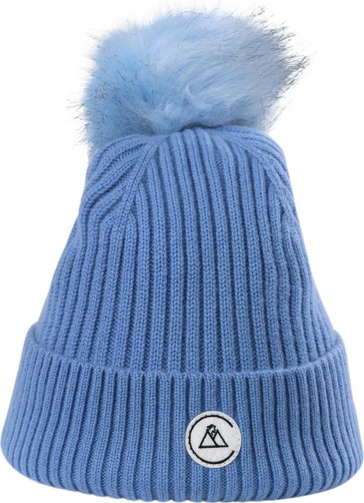 Cash-Mere Kaschmir Rib Mütze mit Bommel (One Size)