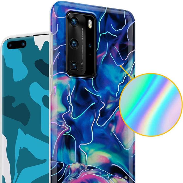 Actual product image Cadorabo IMD TPU Colorful Marble Cover (Huawei P40 Pro+)