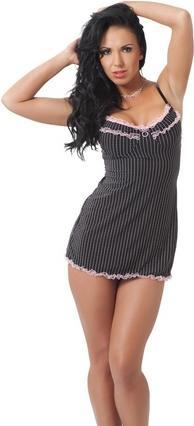 Actual product image Amorable by Rimba Rimba Babydoll + Slip in Black/Pink One Size (One size)