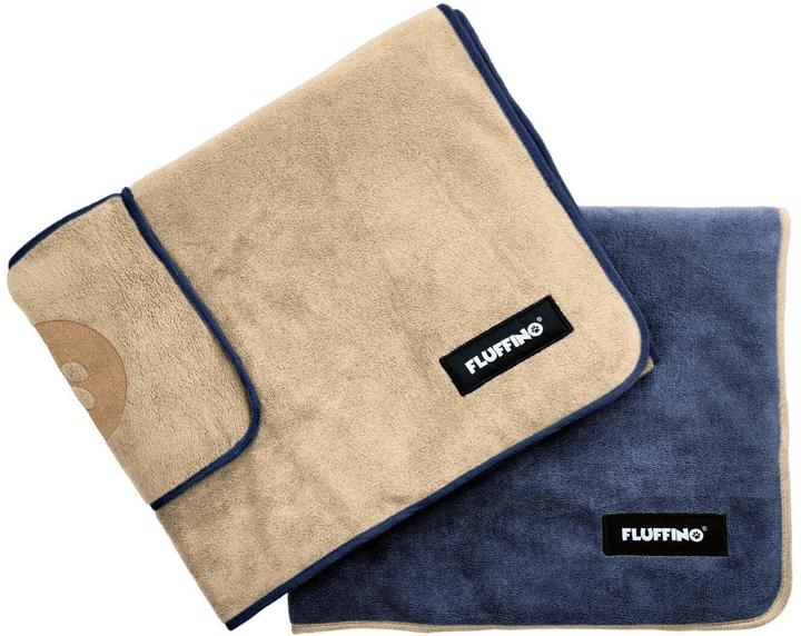 Fluffino Dog towel set, beige / blue, L (Dog)