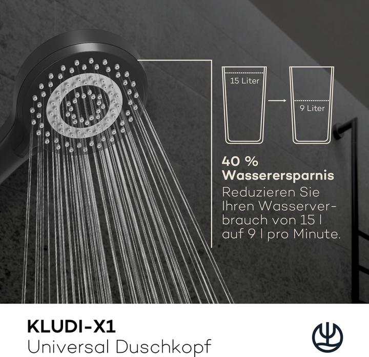 Immagine prodotto Kludi X1 Soffione doccia (3 Tipi di raggi, 15 l/min)