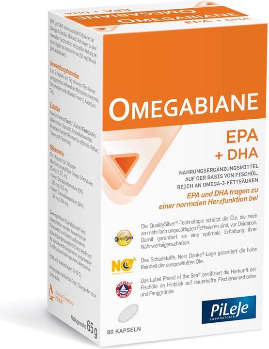 Nährwerte und Zutaten Omegabiane Epa + Dha (80 Stück, Kapseln, 102 g)