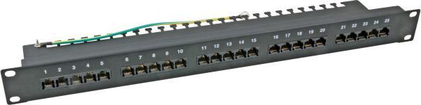 Immagine prodotto EFB Elektronik Pannello patch 25xRJ45 8/4 1U, ISDN, RAL9005, Cat. 3