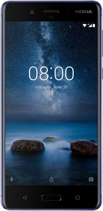 Actual product image Nokia 8 (128 GB, Polished Blue, 5.30", Hybrid Dual SIM, 13 Mpx, 4G)