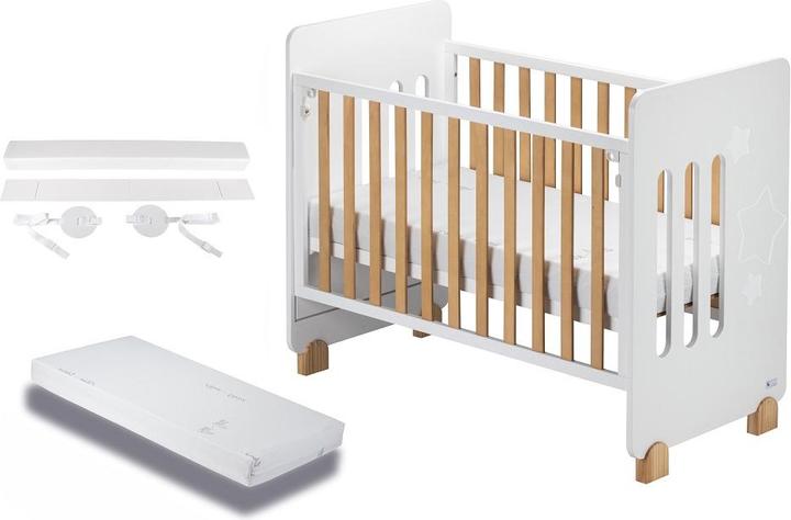 Interbaby Lit D'Enfant - Mod. Star Nature + Matelas + Kit Co-Sleeping