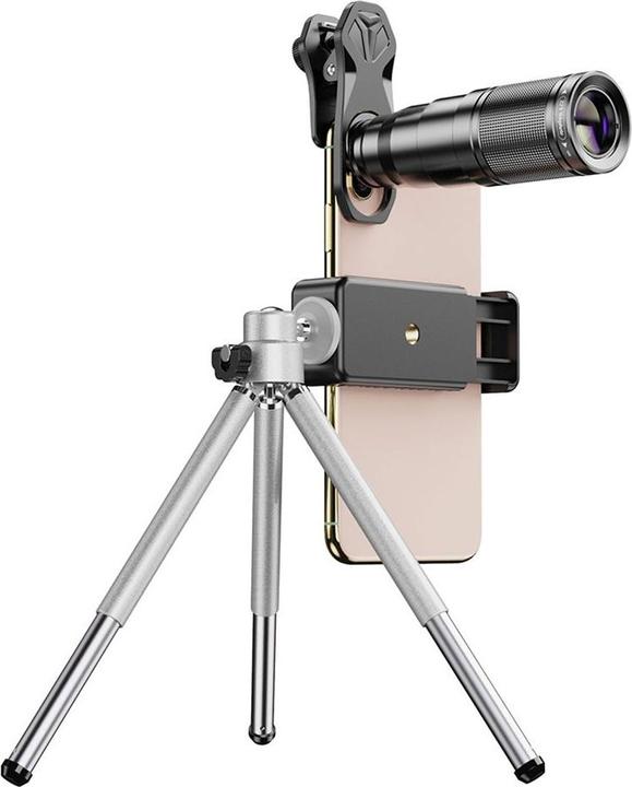 Produktbild Apfelkiste Smartphone Teleskop-Objektiv 22x – Fisheye, Makro, Weitwinkel & Stativ