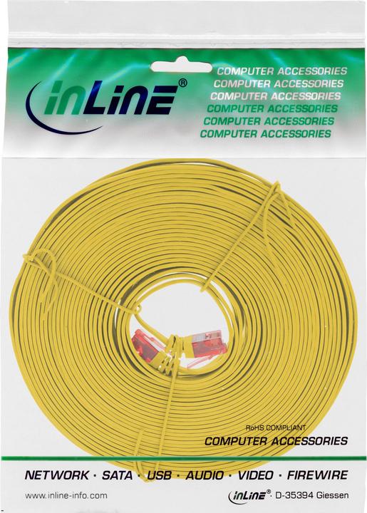 Image du produit InLine Câble de raccordement plat (U/UTP, CAT6, 10 m)