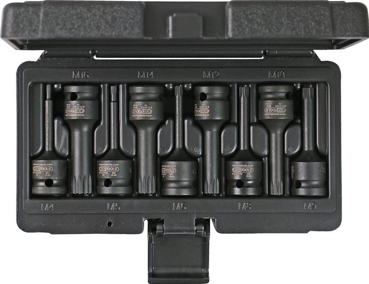 Produktbild KS Tools 1/2" Kraft-Bit-Stecknuss-Satz, Vielzahn (XZN®), 9 Teile
