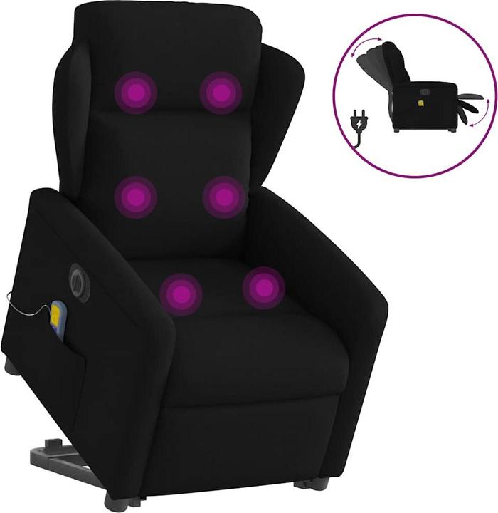 Actual product image VidaXL Massage chair with stand-up aid black fabric