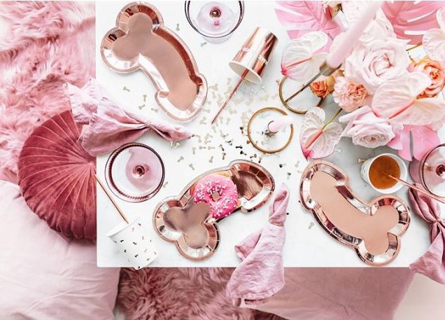 Actual product image Partydeco Same penis forever party plate in rose gold