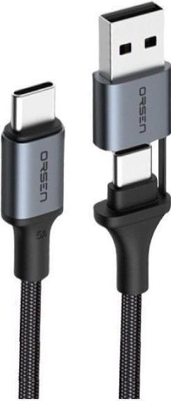 Orsen S8 2-IN-1 USB and Type-C 5A 1.5m black (1.50 m)