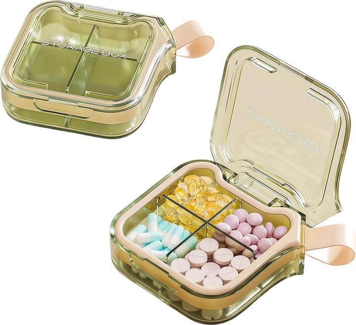 Image du produit Stride Medibox mit 4 Fächern, grün-rosa