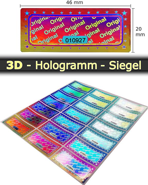 Produktbild Atairs 3D Hologramm Original-Siegel mit Seriennummer