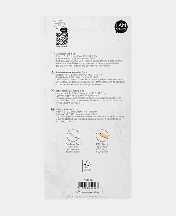 Nutritional values and ingredients I Am Creative Painting knife set, 5-piece palette knife set