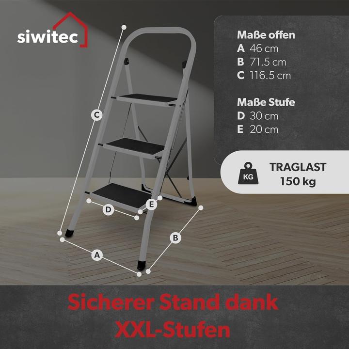 Actual product image Siwitec Klapptrittleiter mit 3 Stufen (Folding step)
