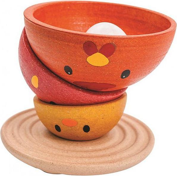 Actual product image Plantoys Wood stacking figure stacking chicken (German, English, French, Italian)
