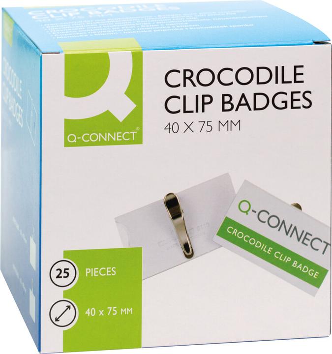 Produktbild Q-Connect Namensschilder mit Krokoklemme