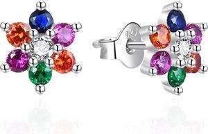 Immagine prodotto Agato - Silver earrings Flowers with colored zircons AGT-E062PC