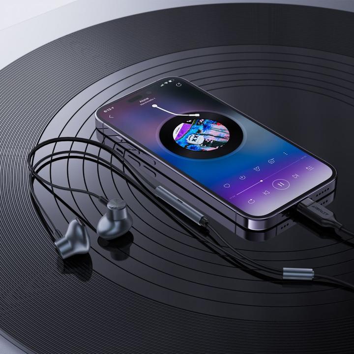 Produktbild Acefast L1 In-Ear-Kopfhörer mit 1,2 m Lightning Anschluss – Schwarz (ANC, Kabelgebunden)