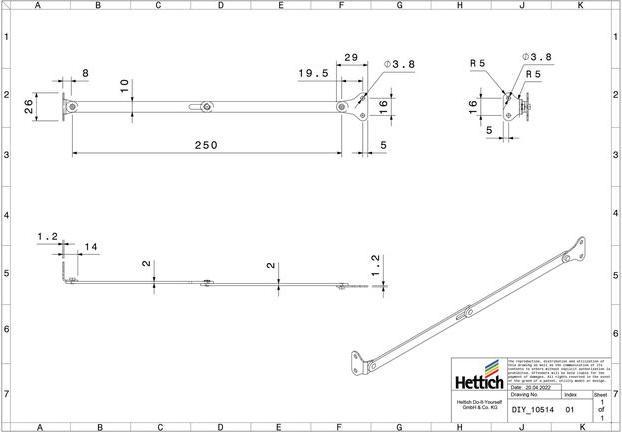 Actual product image Hettich Klappenhalter ohne Arretierung, 2 Stck