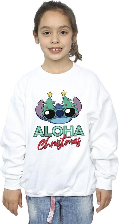 Actual product image Disney Girls Lilo And Stitch Christmas Tree Shades Sweatshirt (128)