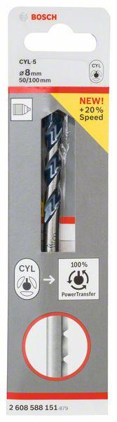 Actual product image Bosch Professional Zubehör Concrete drill CYL-5, Blue Granite, 8 x 50 x 100 mm (8 mm)
