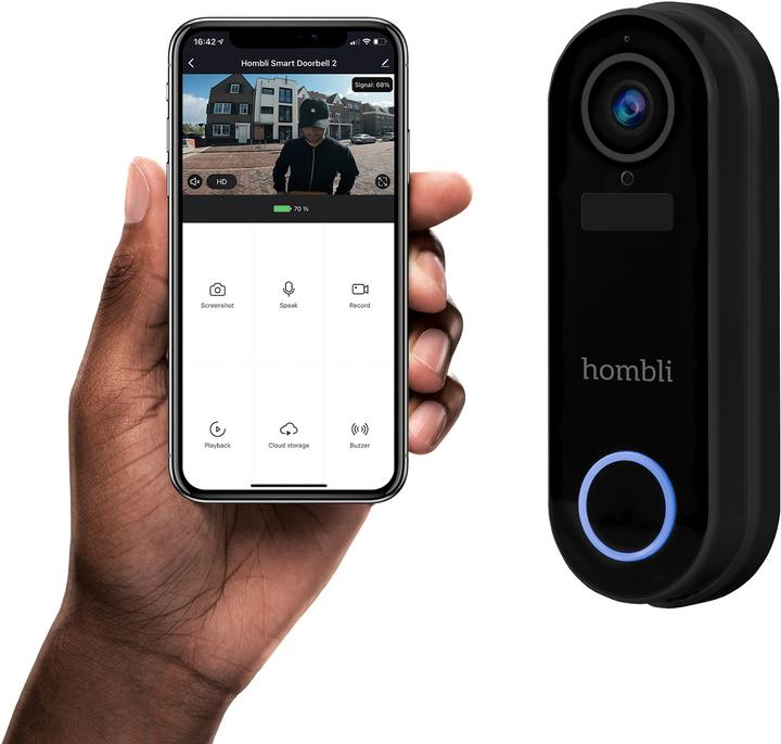 Image du produit Hombli Smart Doorbell 2 Promo-Pack (sonnette 2 + Chime 2) noir (WiFi)