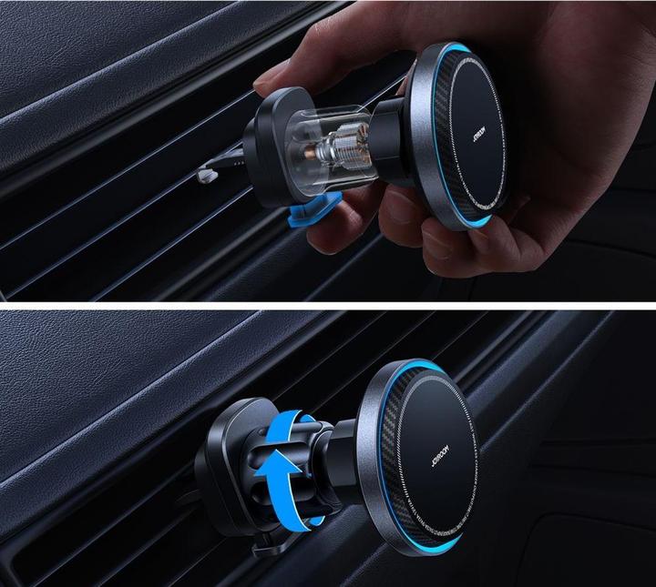 Produktbild Joyroom car phone holder with wireless charger (MagSafe compatible) for air vent - black (JR-ZS387)