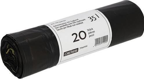 Actual product image Deiss Refuse sacks with drawstring recycled LDPE without OKS (20 x, 110 l)