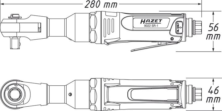 Productafbeelding HAZET Perslucht omkeerbare ratel 1/2 ( (1/2")