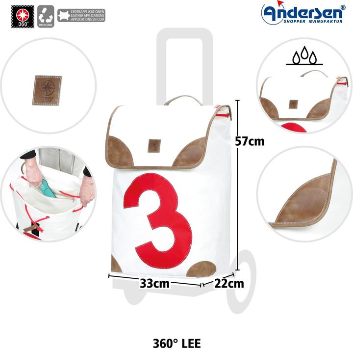 Produktbild Andersen Einkaufswagen ROYAL ALU LEE rot/klein gemustert