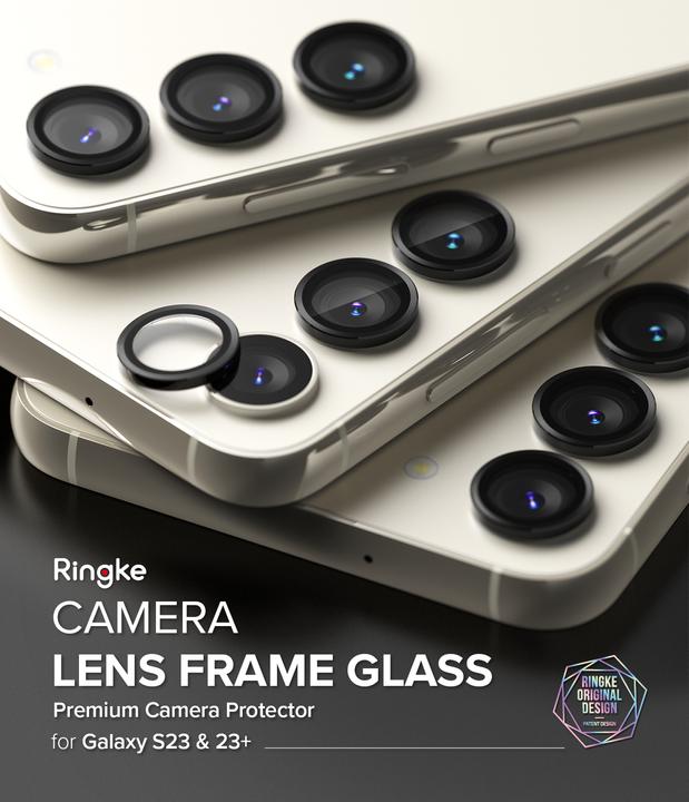 Produktbild Ringke Screen Protector for Galaxy S23 / S23 Plus CAMERA LENS FRAME GLASS BLACK (1 Stück, Samsung Galaxy S23+, Samsung Galaxy S23)