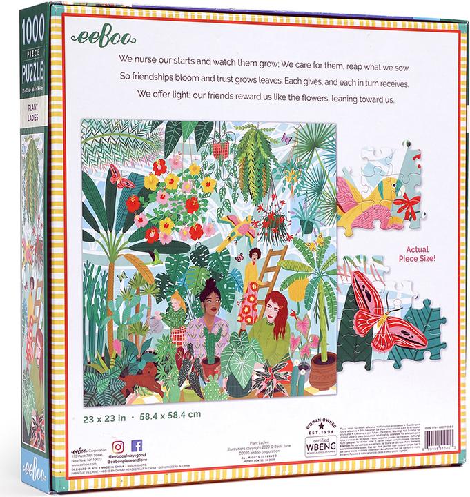 Actual product image Eeboo Round Puzzle 1000 pieces - Green Fingers (1000 pieces)