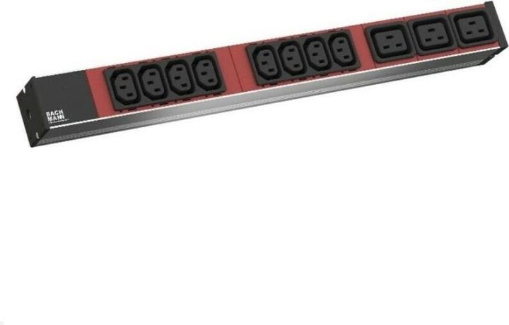 Actual product image Bachmann IT PDU 19 inch 1U 8xC13 red 3xC19 red